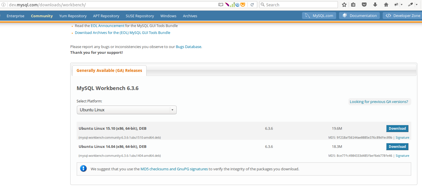 mysql ubuntu download