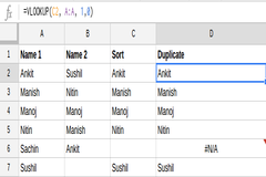 Sort and align duplicates valueson the same rows in Excel or Google Spreadsheet?