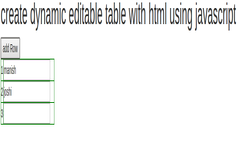 Create dynamic editable table with HTML using javascript