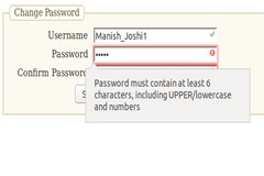 Password validation Using HTML5 and JavaScript Function